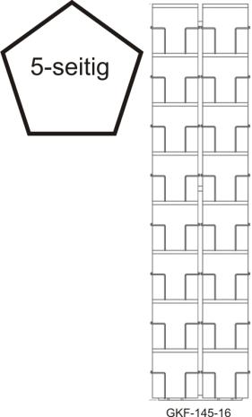 Kartenbodenständer, 145 mm Q, 80 Fächer, 2-reihig, 5-seitig, schwarz